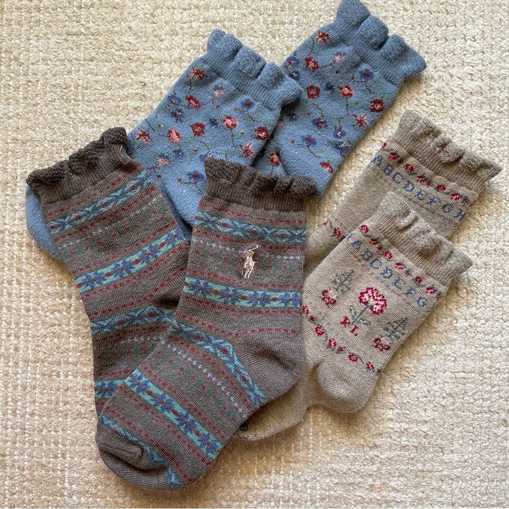 THREE Pairs of Polo Ralph Lauren Socks / Sz Toddler 6-9